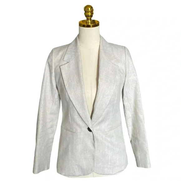 J. CREW Ivory Office Siren Blazer in Stretch Linen Blend Size 00 Corpcore - Picture 9 of 16